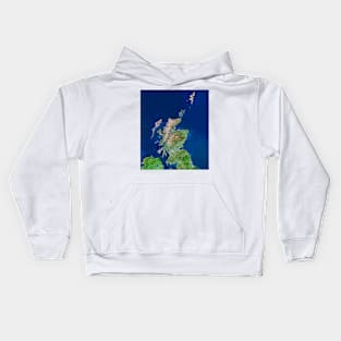 Scotland, UK, satellite image (E076/0206) Kids Hoodie